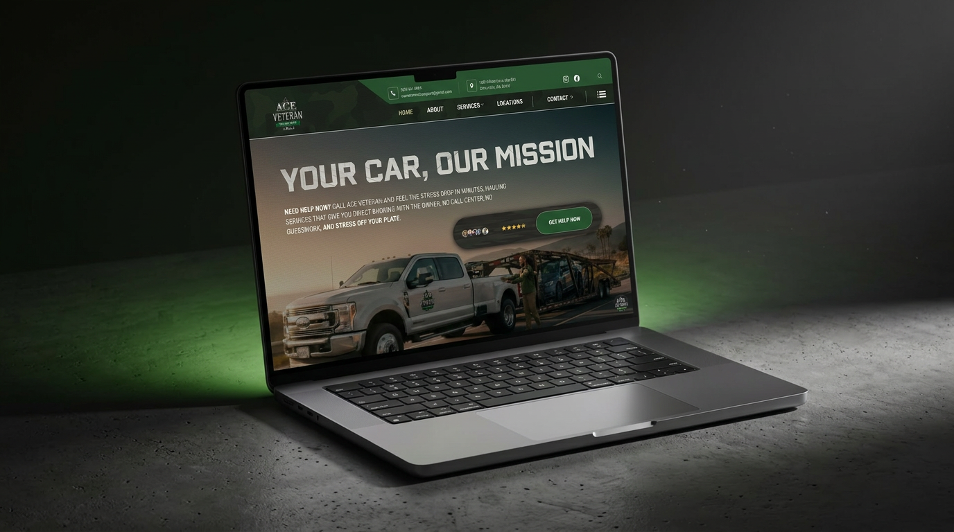Ace Veteran Transport custom Wix web design — visit aceveterantransport.com
