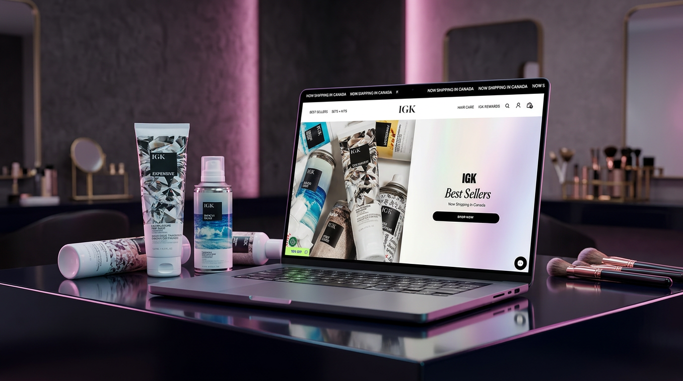IGK Hair Products custom Wix web design — visit igkhair.com