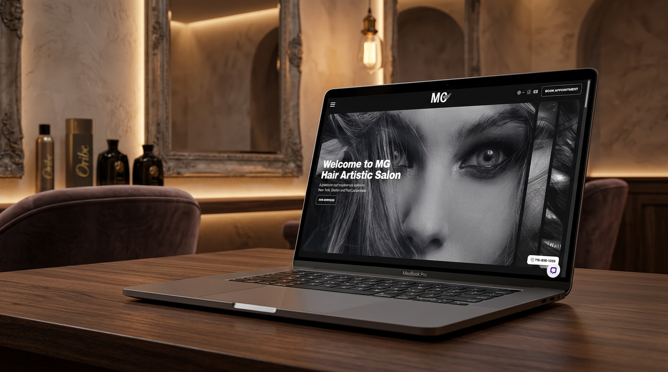 MG Hair Artistic Salon custom Wix web design — visit mghairartisticsalon.com