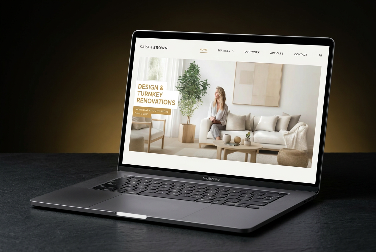 Sarah Brown Design custom Wix web design — visit sarahbrowndesign.com